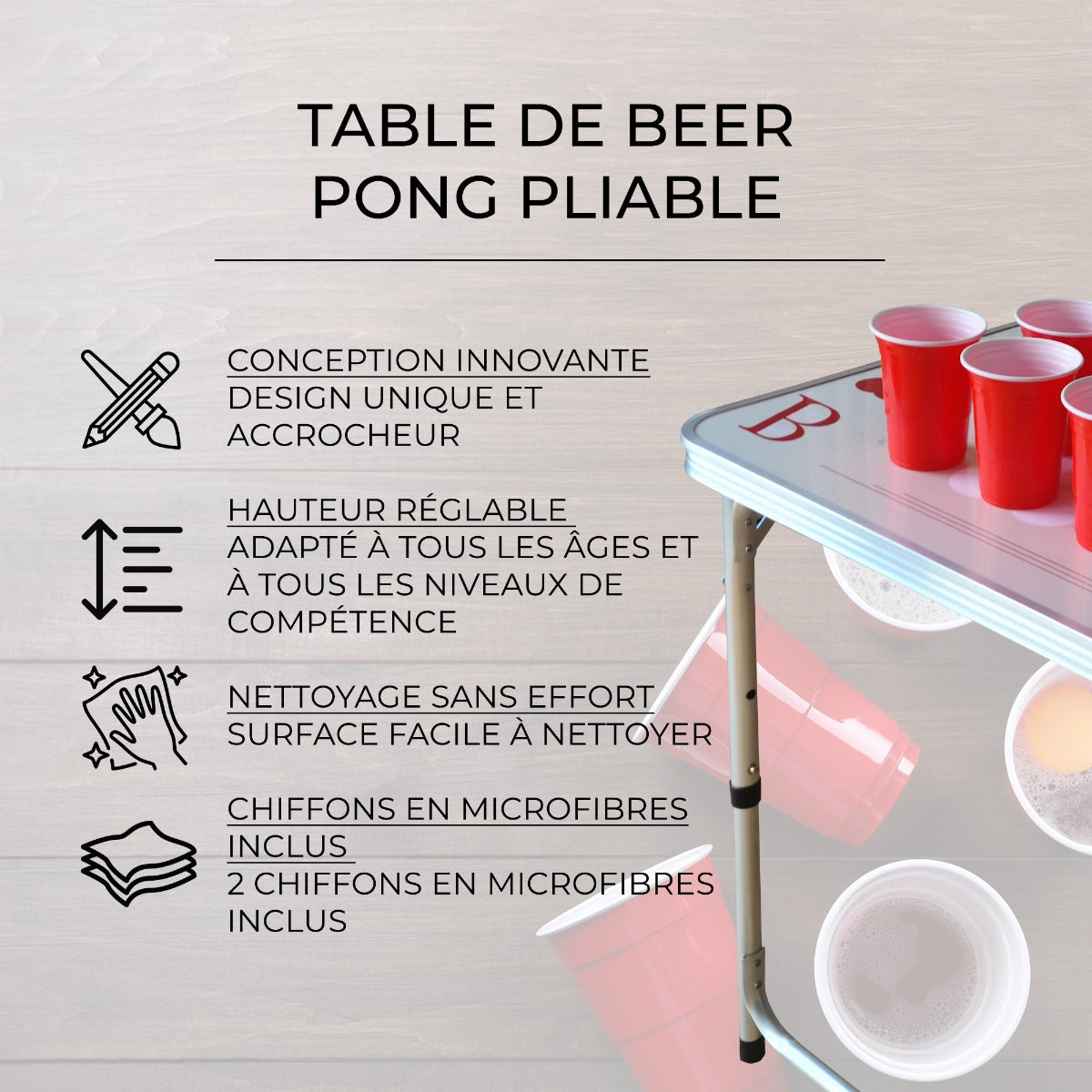 Beer Pong Bord 244 cm