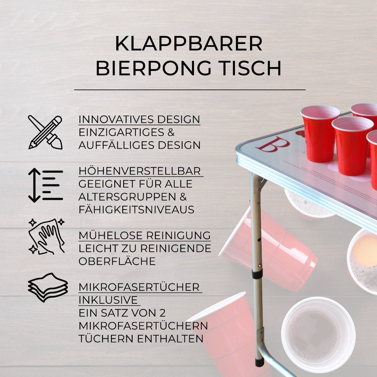 Beer Pong Bord 244 cm