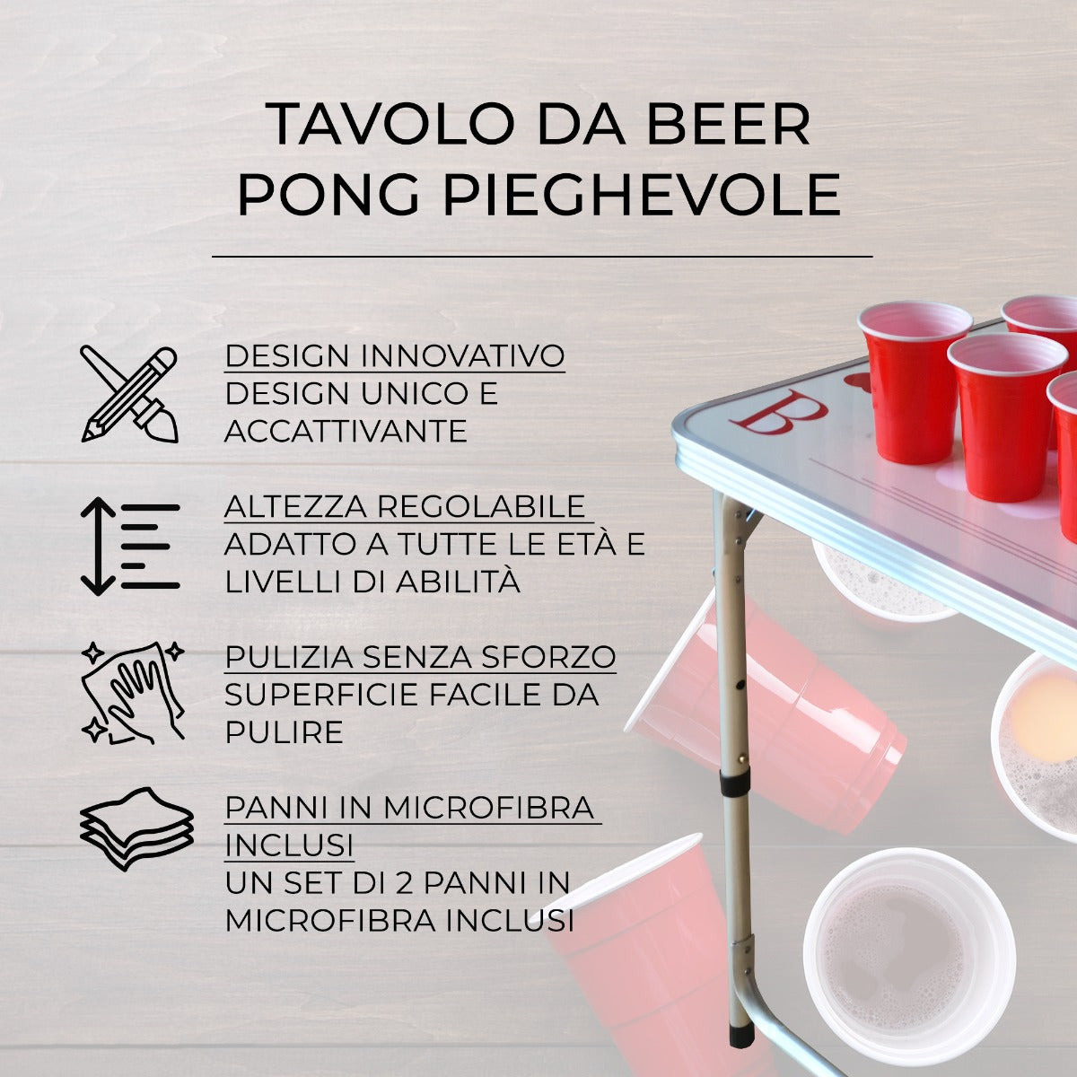 Beer Pong Bord 244 cm