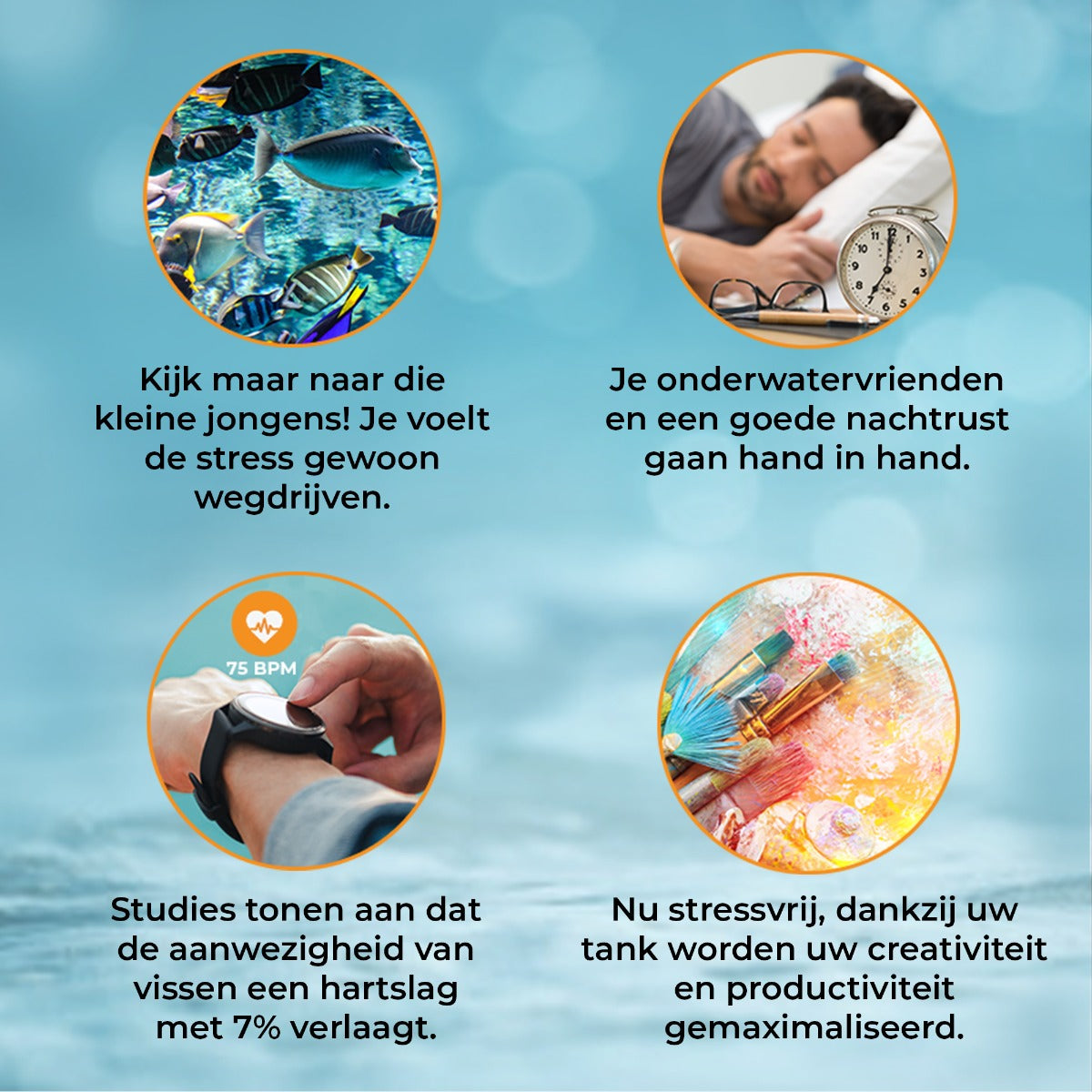 Akvarium med Vitt Skåp & Blå Sand