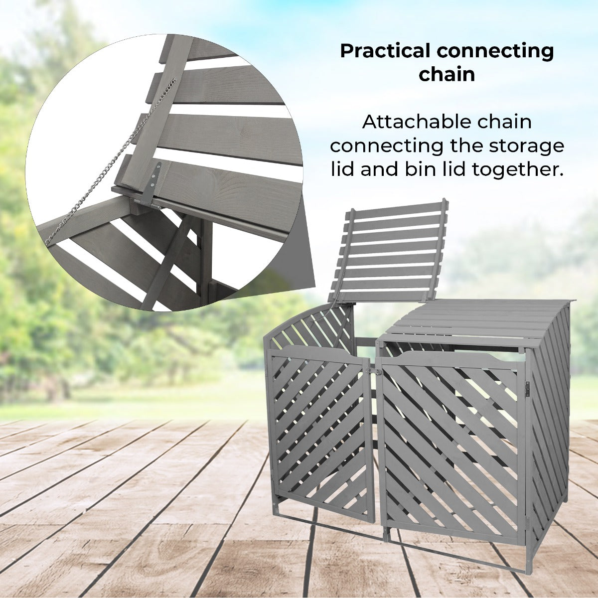 Förråd för Två Soptunnor (Grå)