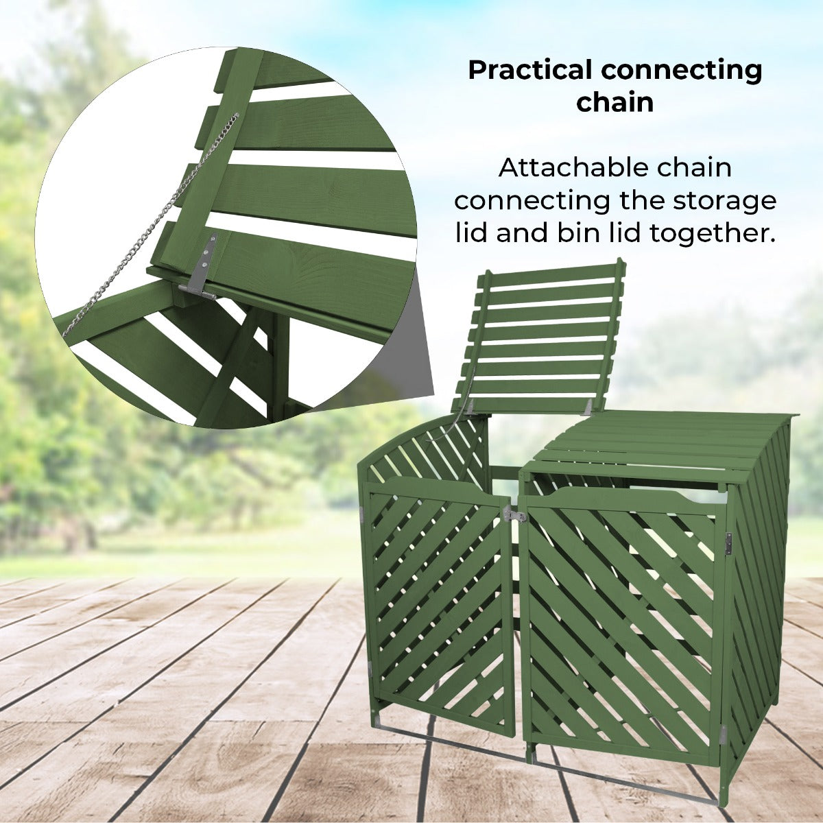 Förråd för Två Soptunnor (Grön)