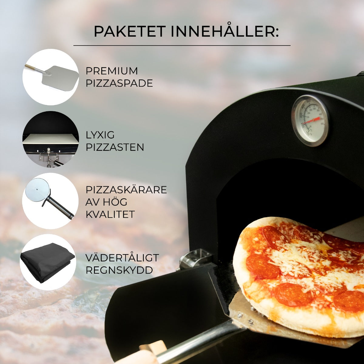 KuKoos Pizzaugn med Regnskydd och Pizzaspade