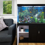 Akvarium med Svart Skåp & Svart Sand