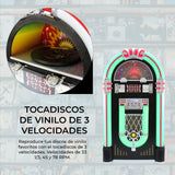 Jukebox med Vinylspelare, Ljudsystem & Belysning