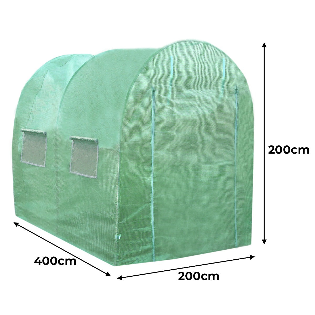 25mm 4m x 2m Tunnelväxthus med 2 Växthushyllor