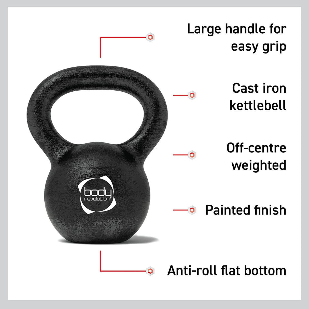 Body Revolution Kettlebells i Gjutjärn 2 kg - 28 kg