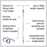Body Revolution Rak Skivstång - 1" Standard 1.4m
