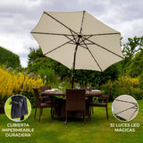 Gräddvitt 2.7m LED Lutande Parasoll