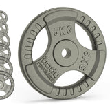 Viktplattor i gjutjärn - Standard 1" Tri Grip par (1,25 - 25 kg)