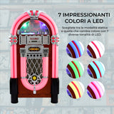 MonsterShop Retro Jukebox med Ljudsystem & Belysning