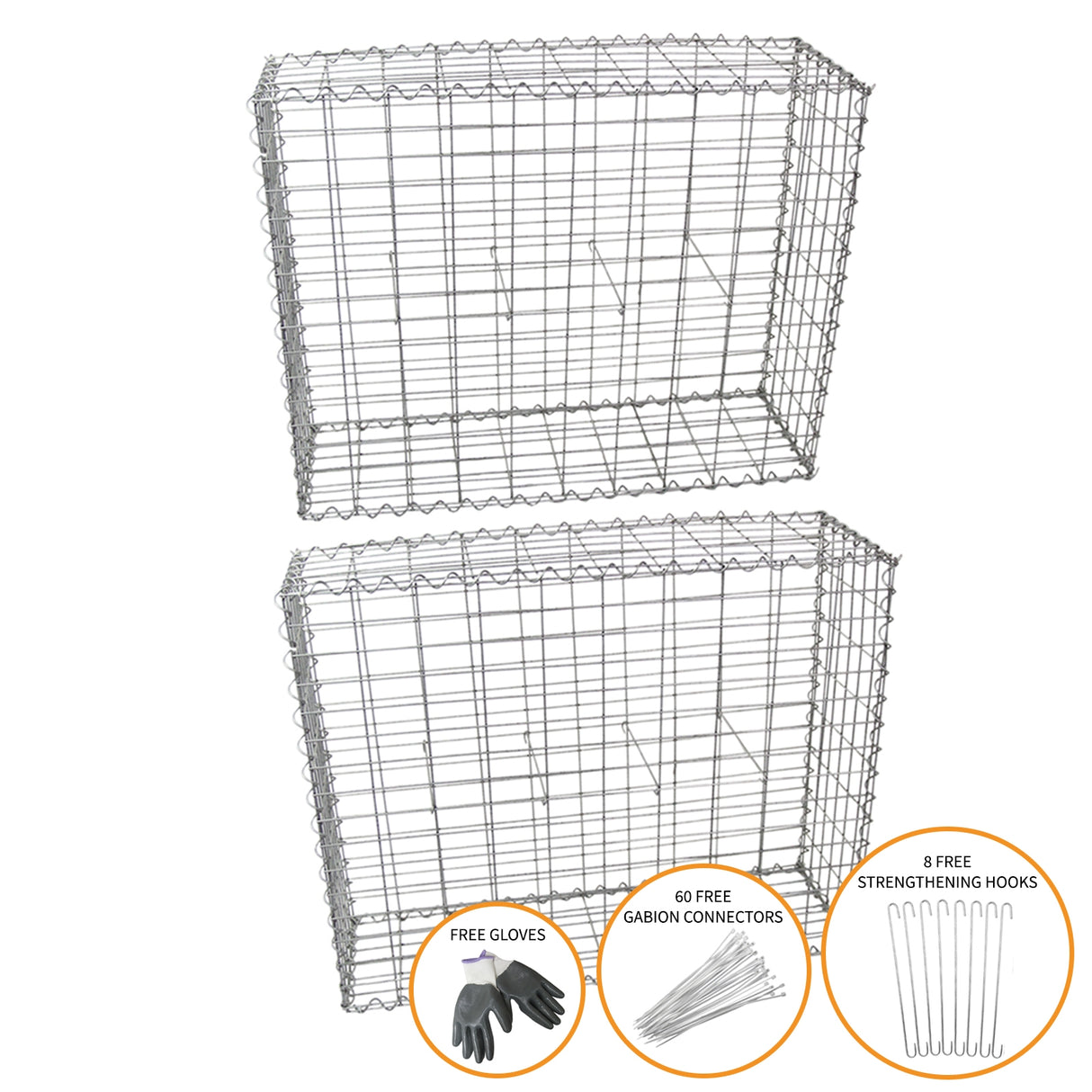 2 st Gabioner 95 cm (H) x 100 cm (B) x 30 cm (D)