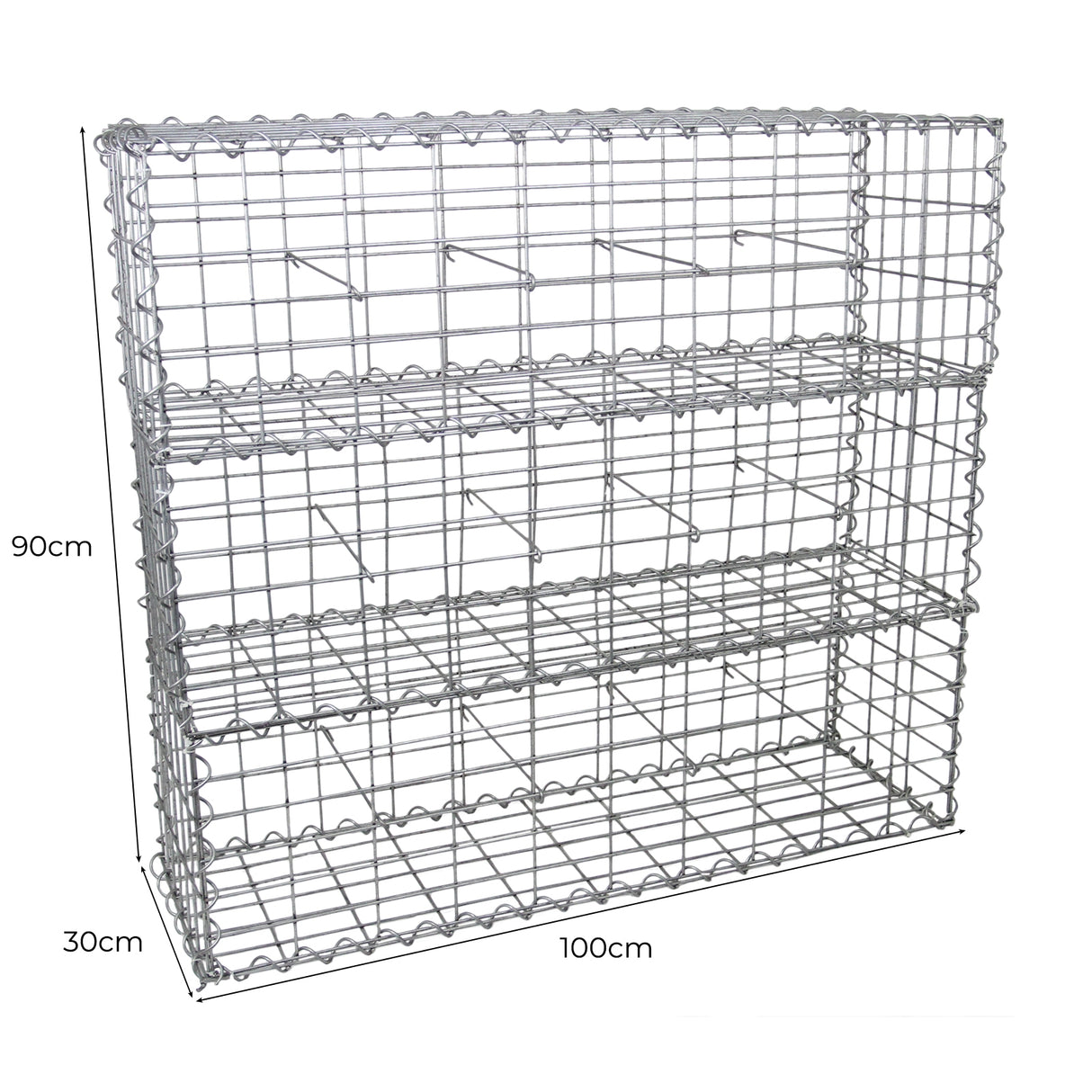 6 st Gabioner 30 cm (H) x 100 cm (B) x 30 cm (D)