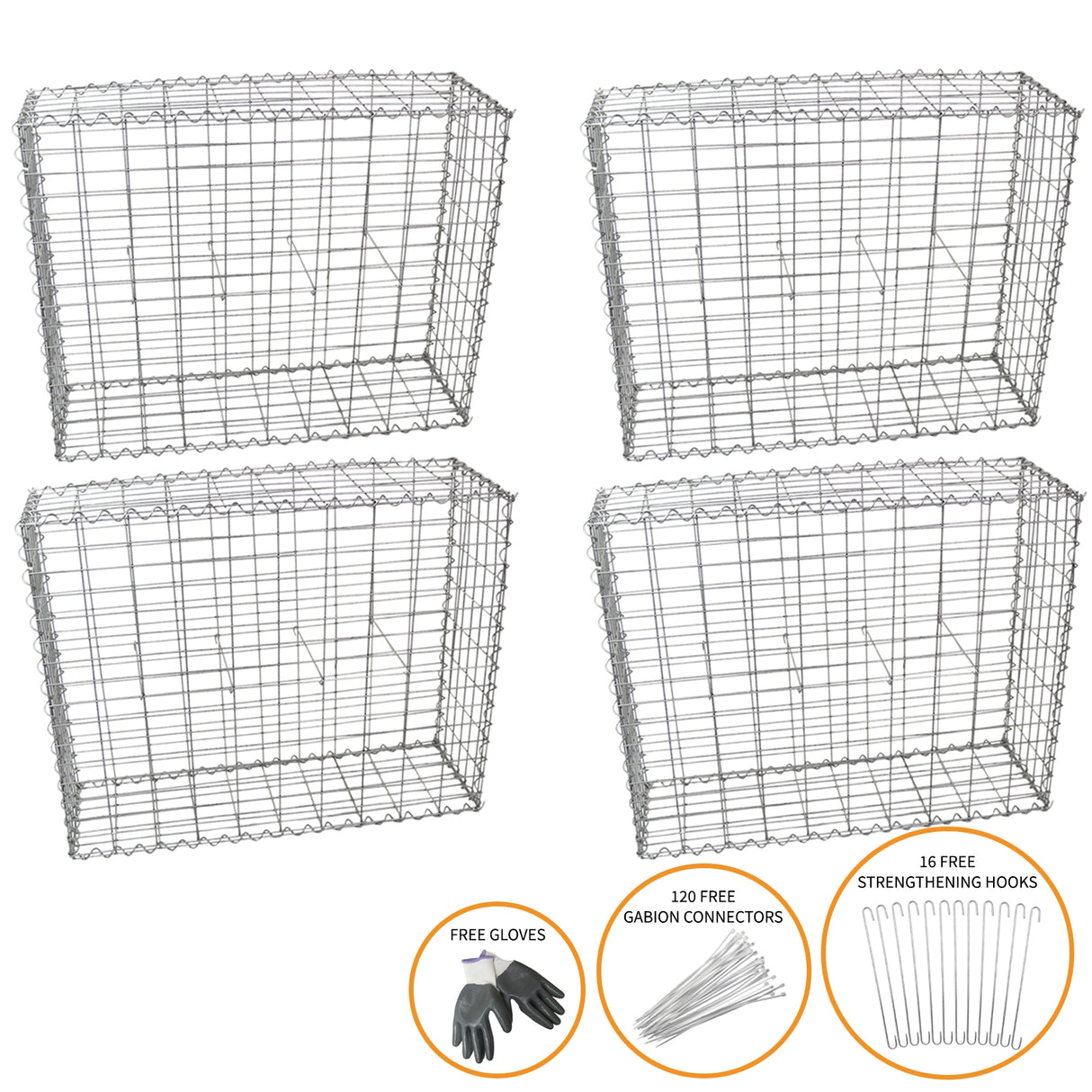 4 st Gabioner 100 x 80 x 30cm