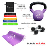 Hemmagym - Hantlar + Kettlebell + Yogamatta + Motståndsband