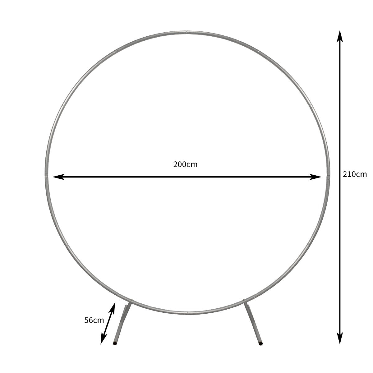 Bröllopsbåge – Silver & 1 x Vitt Pilträd 180cm Varma Vita LED