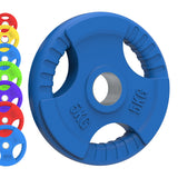 Olympiska Tri-Grepp Gummiviktplattor - Färgpar & Set