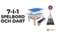 7-i-1 Grått Spelbord, Dartpaket & LED-lampa