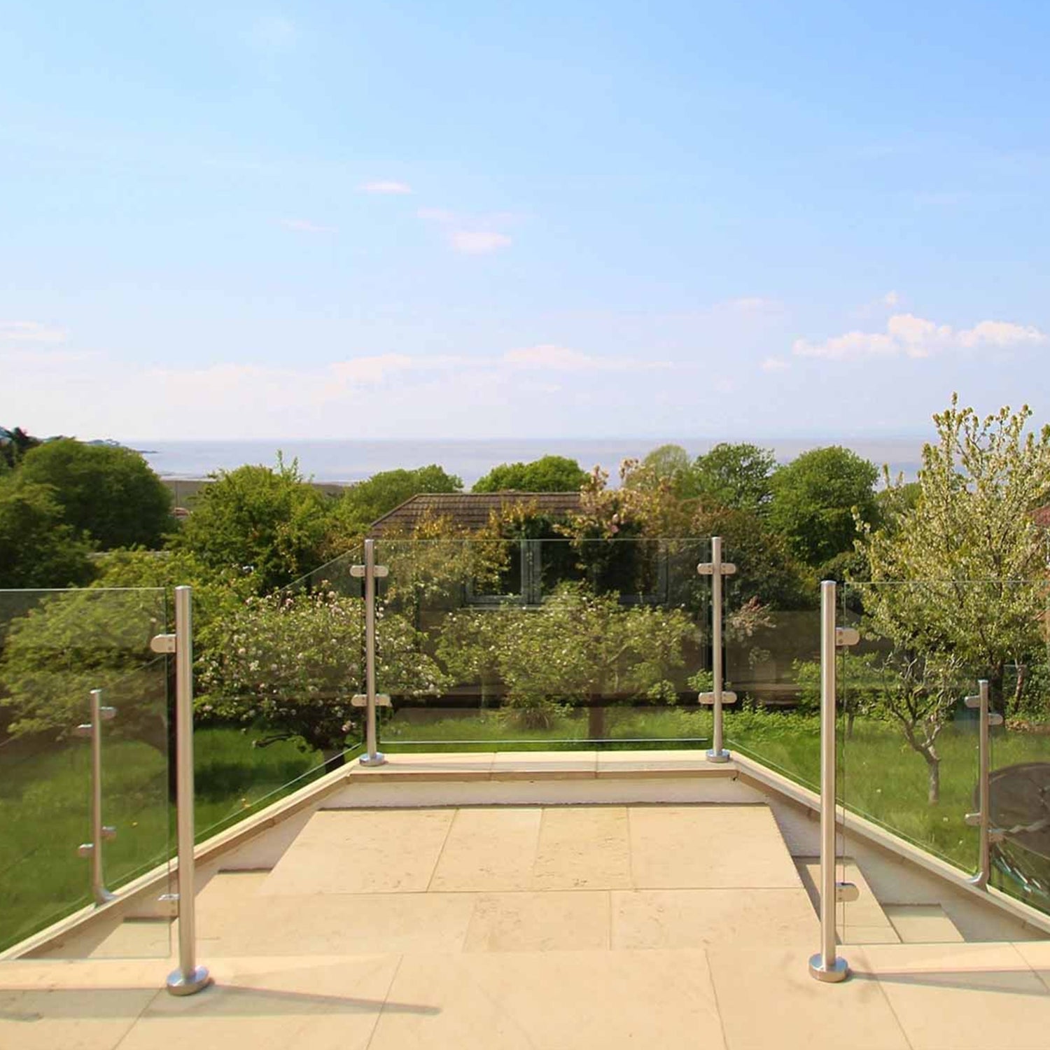 MonsterShop balustrad i rostfritt stål, mittstolpe, 90 cm H