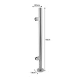 MonsterShop balustrad i rostfritt stål, ändstolpe, 113 cm H