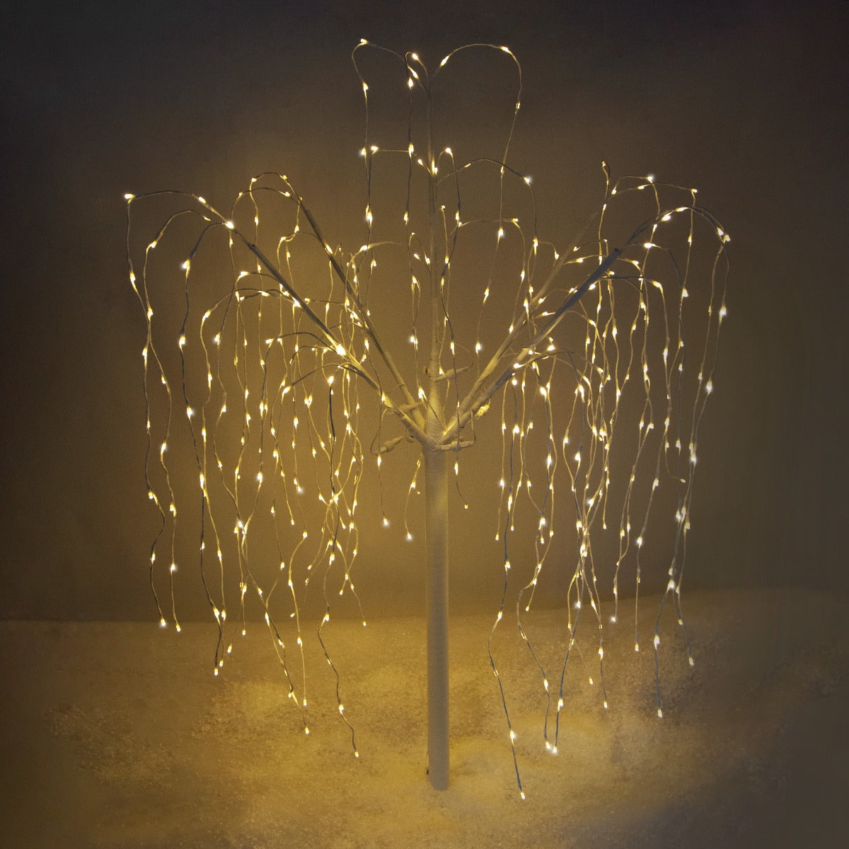 Bröllopsbåge – Silver & 1 x Vitt Pilträd 180cm Varma Vita LED